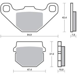 Τακάκια SBS 102HM SFA83/2 SCOOTER 50-124CCM,TARGET125I (RR) 1
