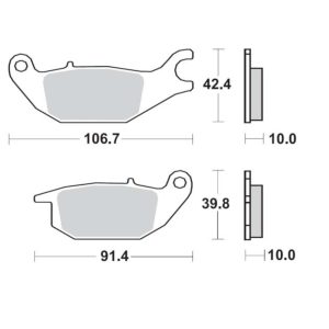 Τακάκια SBS 784HF FA343 STD FR/RR SUPRA-X125I HELMIN (RR) 1