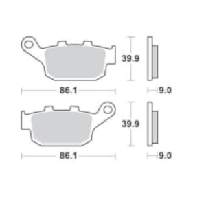 Τακάκια SBS 881LS FA496 Πίσω CB500F/X'13-18,CBR500R'13-18,NC750D INTEGRA'14-18,KLE650VERSYS'15-18 1